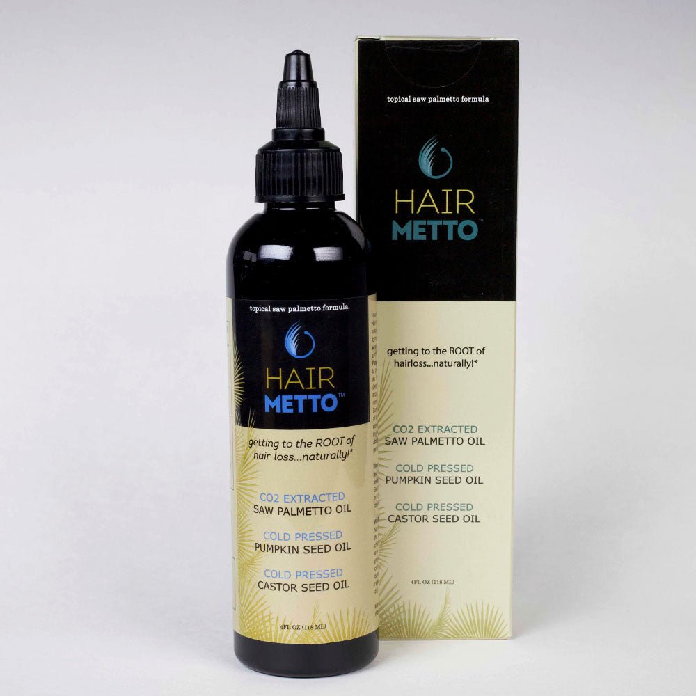 HAIRMETTO topical saw palmetto oil to leave in overnight to stimulate follicles, block DHT, natural drug-free treatment for hair loss, hair growth thicker